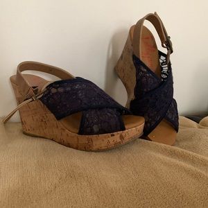 Navy blue wedges